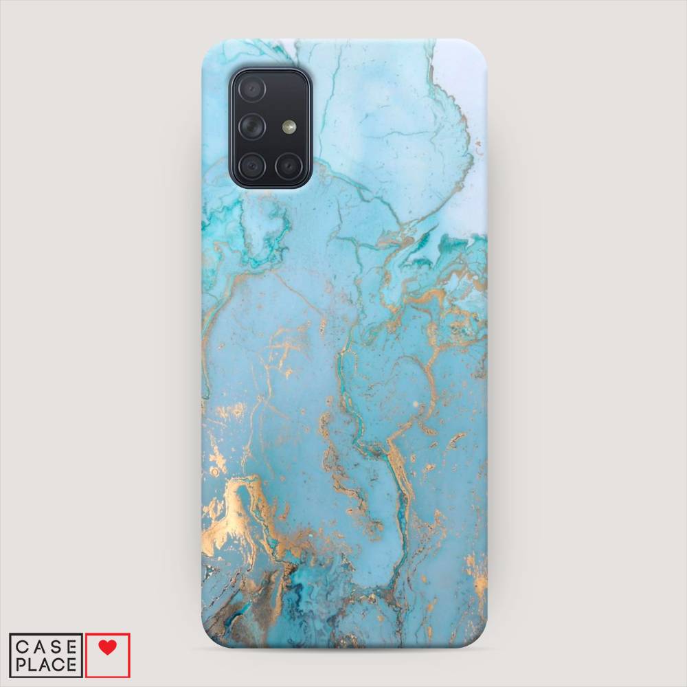 

Пластиковый чехол "Голубой мрамор рисунок" на Samsung Galaxy A71, 29020-2