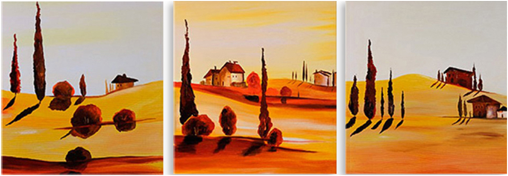 

Картина модульная на холсте Модулка Домики Тосканы 120x43 см, 3933