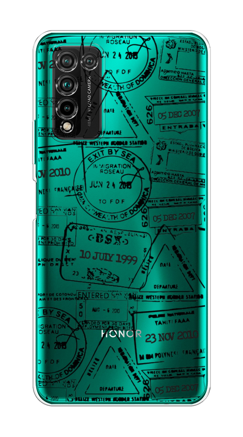 

Чехол на Honor 10X Lite "Visa stamps 2", Белый;черный;серый, 6104650-2
