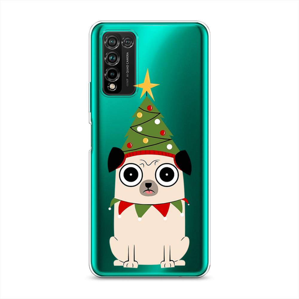 

Чехол на Honor 10X Lite "Собачка с ёлочкой", Бежевый;красный;зеленый, 6104650-1