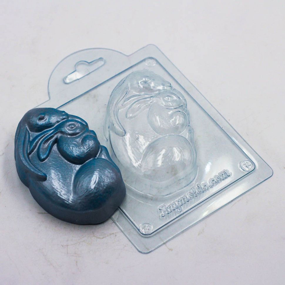 

Форма для шоколада пластиковая AnyMolds зайчиха с зайчонком, Прозрачный