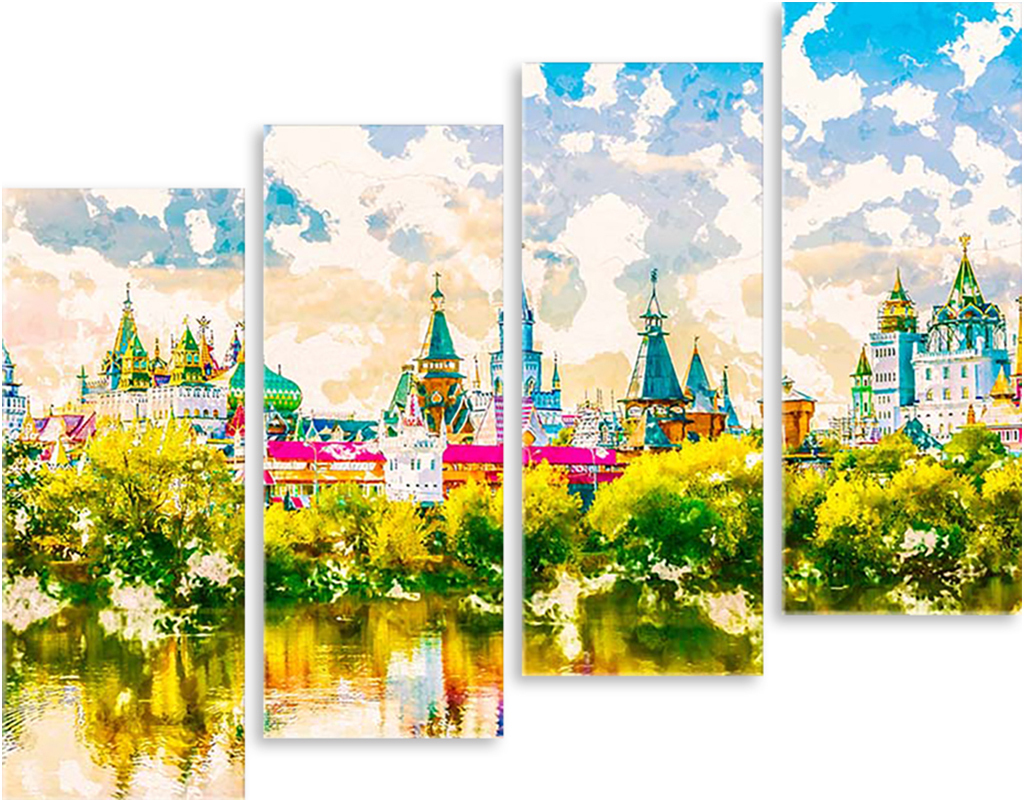

Картина модульная на холсте Модулка Москва красками 170x140 см, 3921