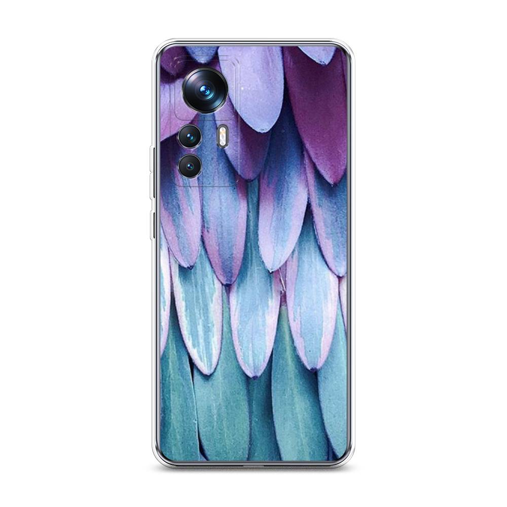 

Чехол на Xiaomi 12T Pro "Синее перо", Фиолетовый;голубой, 315750-3
