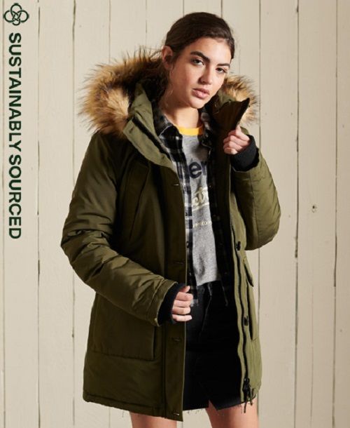 Парка женская Superdry EVEREST PARKA зеленая 8 UK