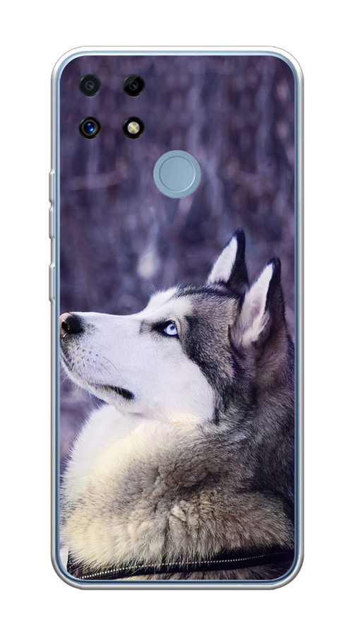 

Чехол на Oppo Realme C25 "Хаски 1", Фиолетовый;белый, 256950-1
