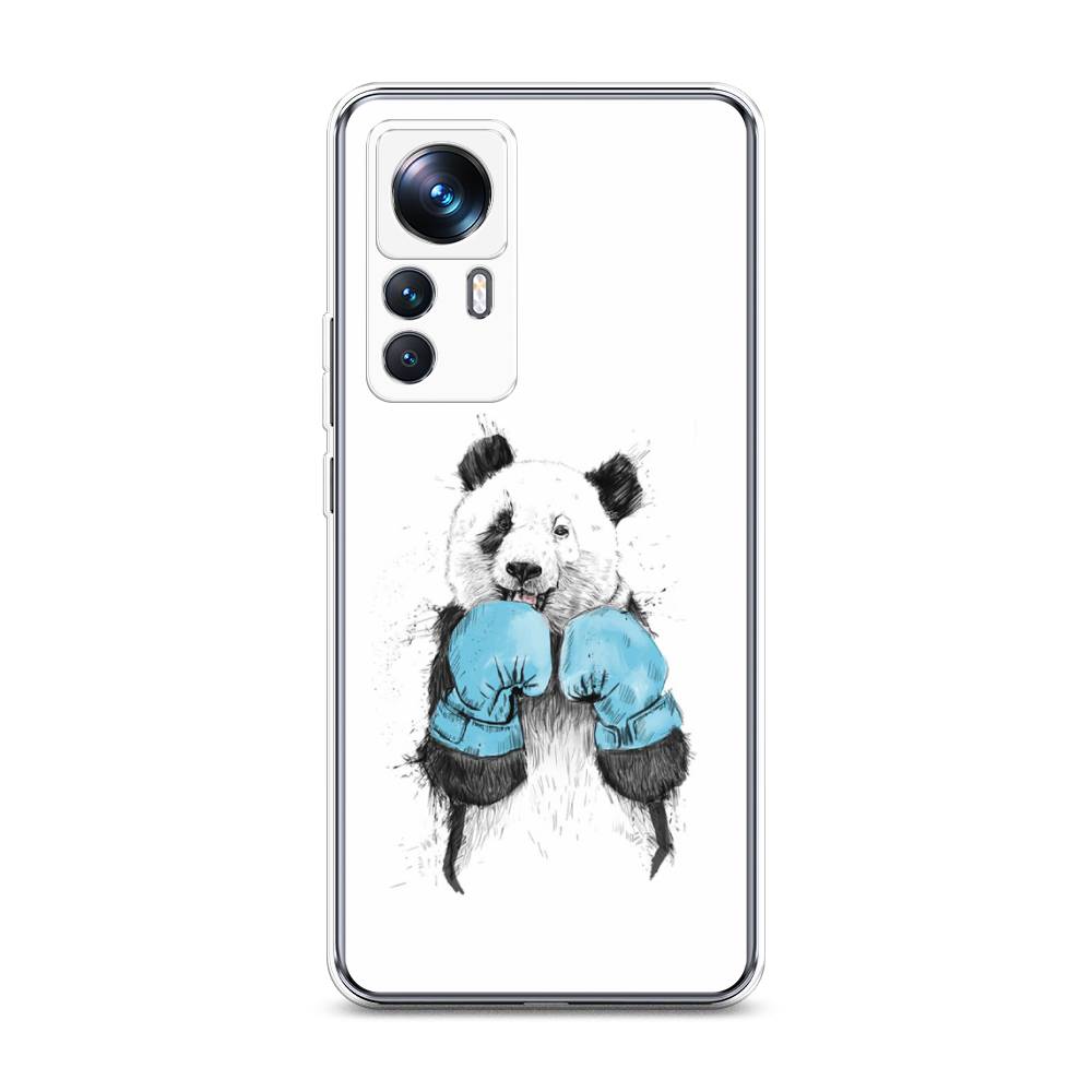 

Чехол на Xiaomi 12T Pro "Панда боксер", Голубой;белый;серый, 315750-1