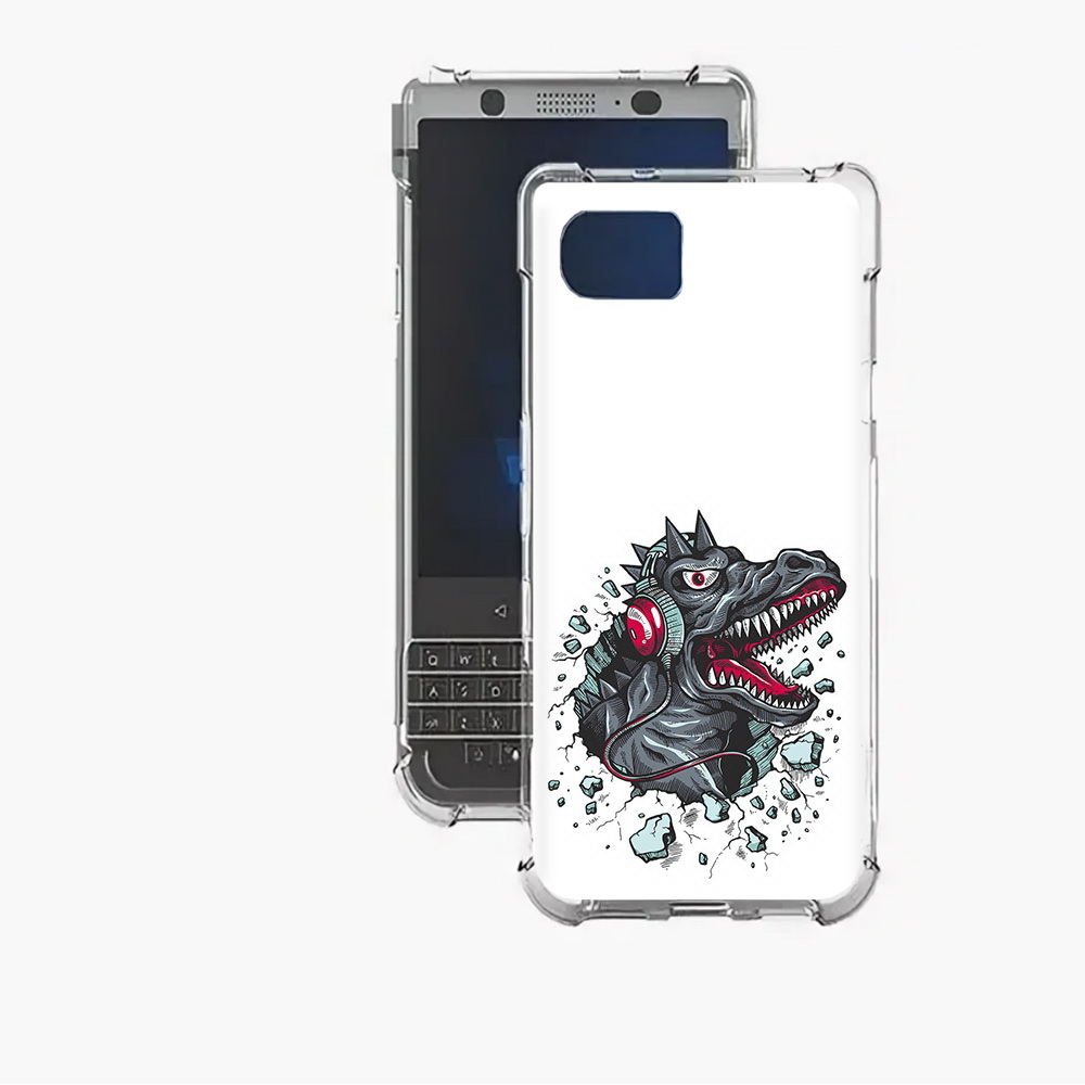 

Чехол MyPads Tocco для BlackBerry Motion Нарисованный динозавр в наушниках, Прозрачный, Tocco