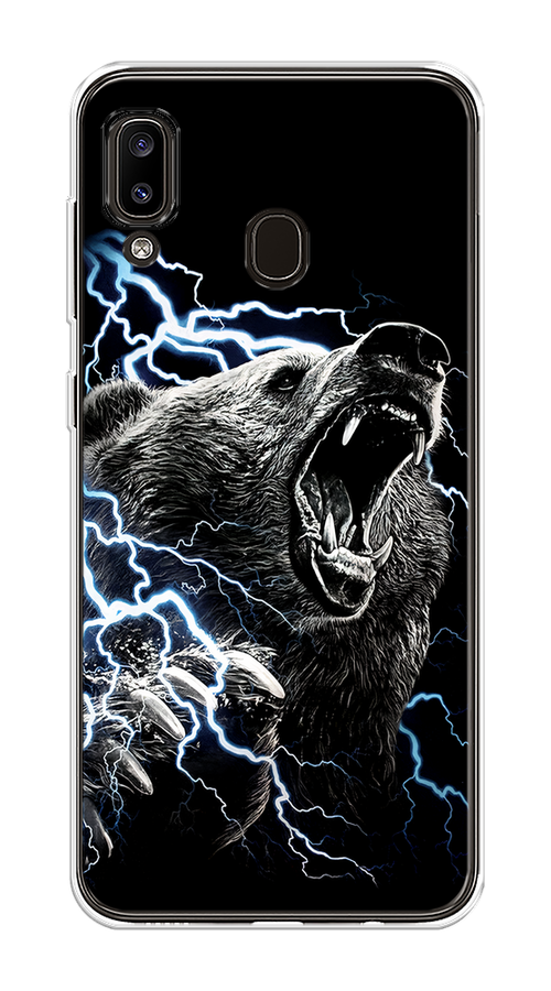 

Чехол на Samsung Galaxy A30/A20 "Гроза и медведь", Черный;серый;серебристый, 27650-1