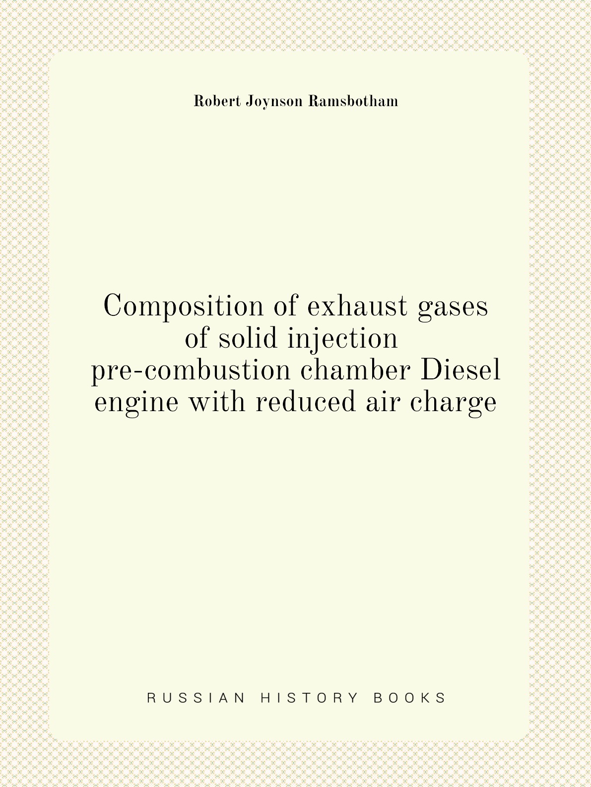 

Composition of exhaust gases of solid injection pre-combustion chamber Diesel engine