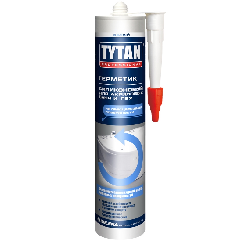 

Герметик силиконовый для акриловых ванн и ПВХ Tytan Professional, Professional