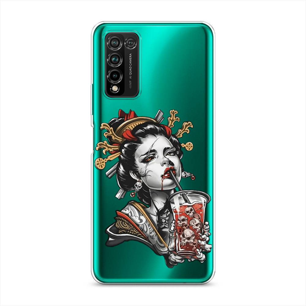 

Чехол для Honor 10X Lite "Опасная гейша", Красный;черный;серый, 6104650-4