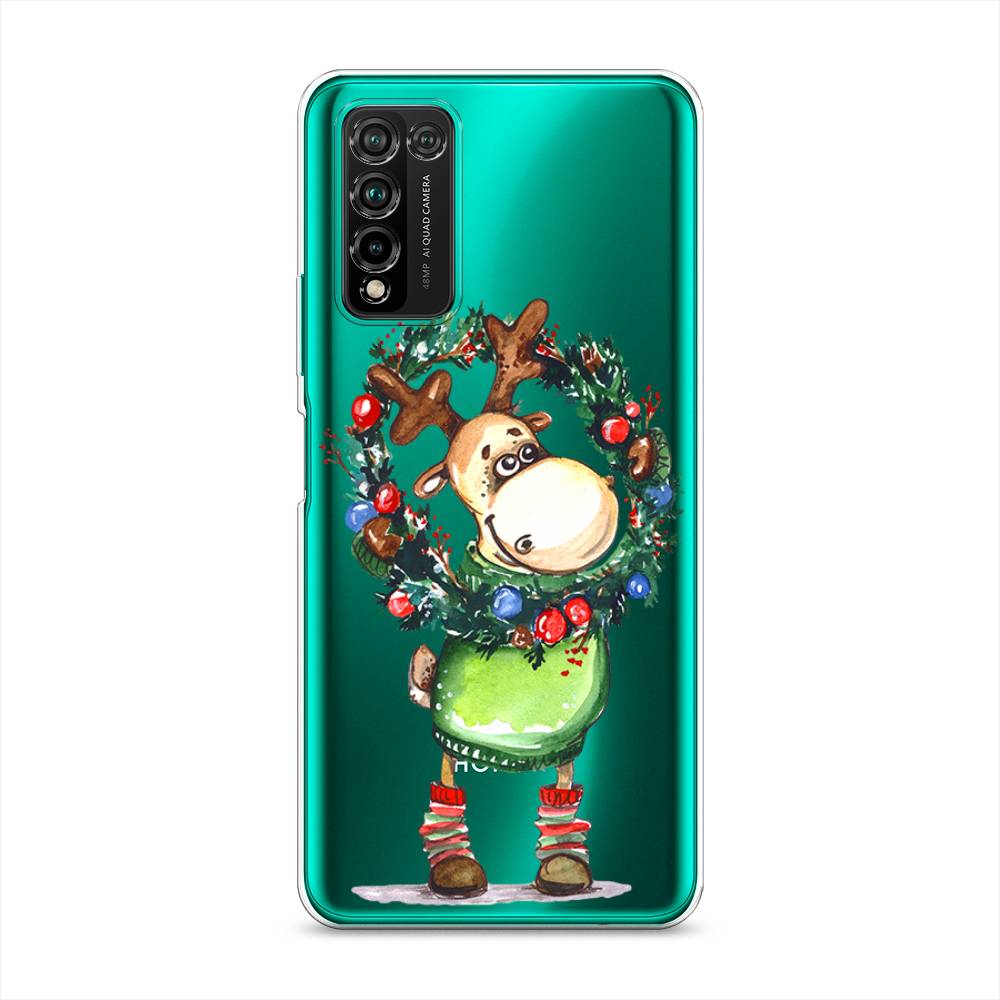 

Чехол для Honor 10X Lite "Олень с новогодним венком", 6104650-4