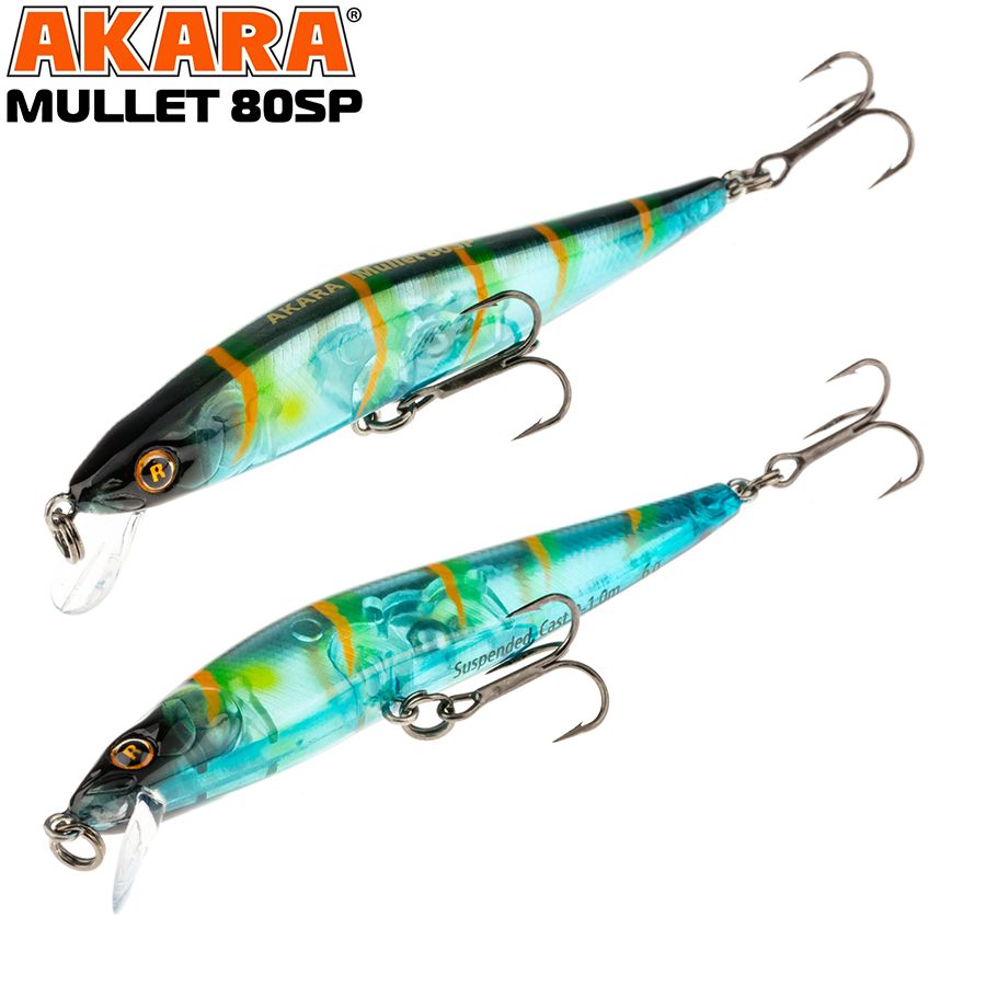 

Воблер Akara Mullet 80SP 6,0 гр 3/14 oz 3,1 in A42, Разноцветный, Mullet