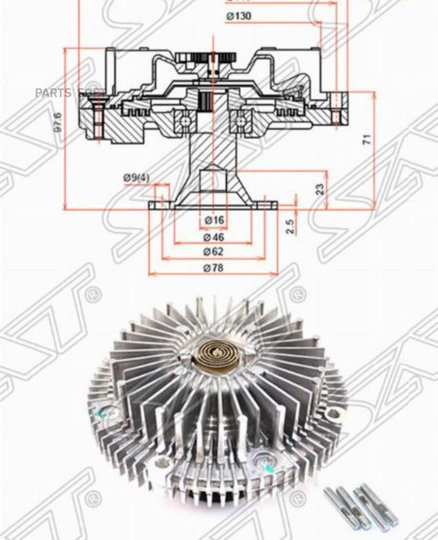 

Вискомуфта Toyota Markii,Crown,Progres 1-2jz-G# 96- Sat арт. ST-16210-46051