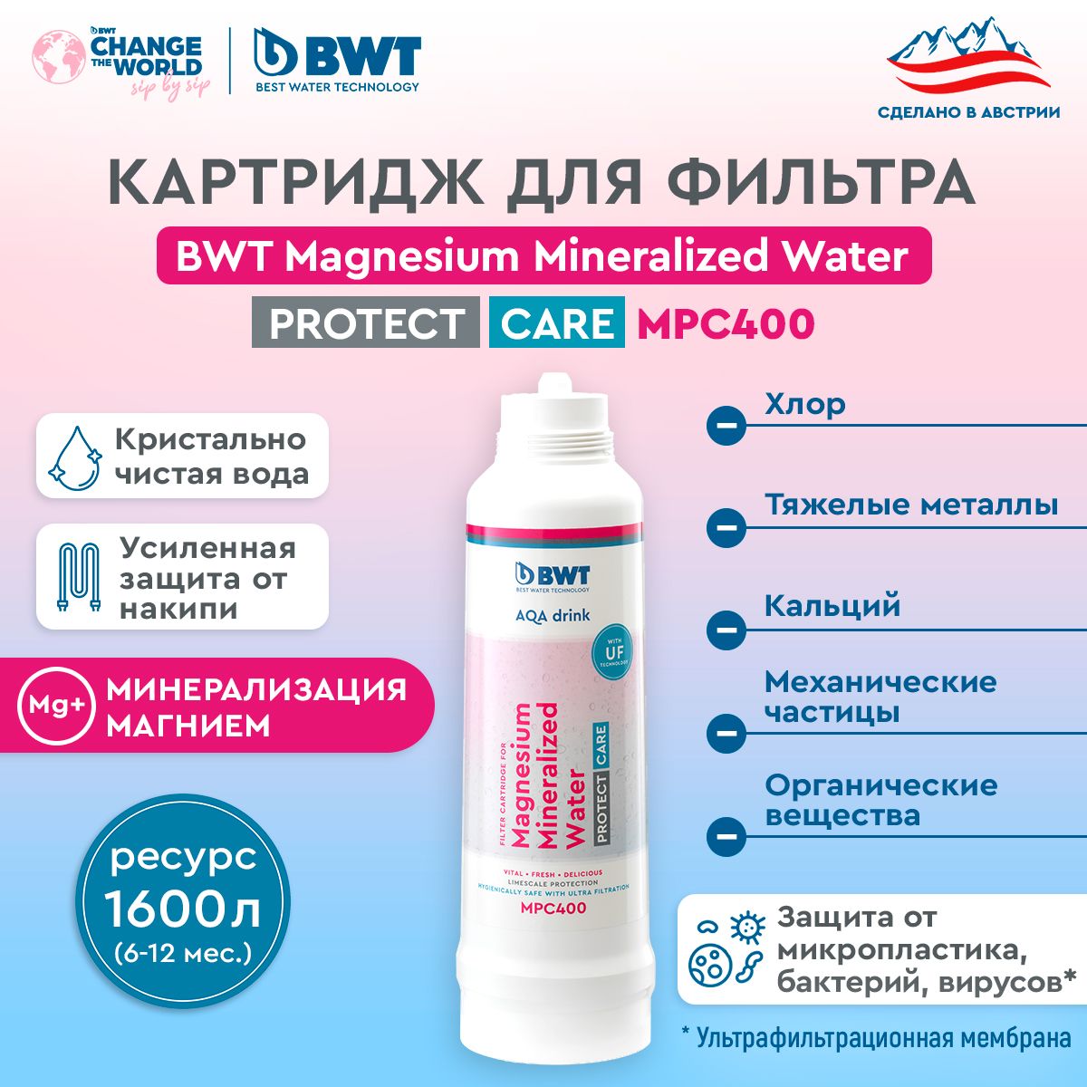 Картридж для фильтра BWT MPC400 Magnesium Mineralized Water усиленная защита