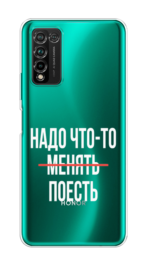 

Чехол на Honor 10X Lite "Надо что-то поесть", Белый;красный, 6104650-6