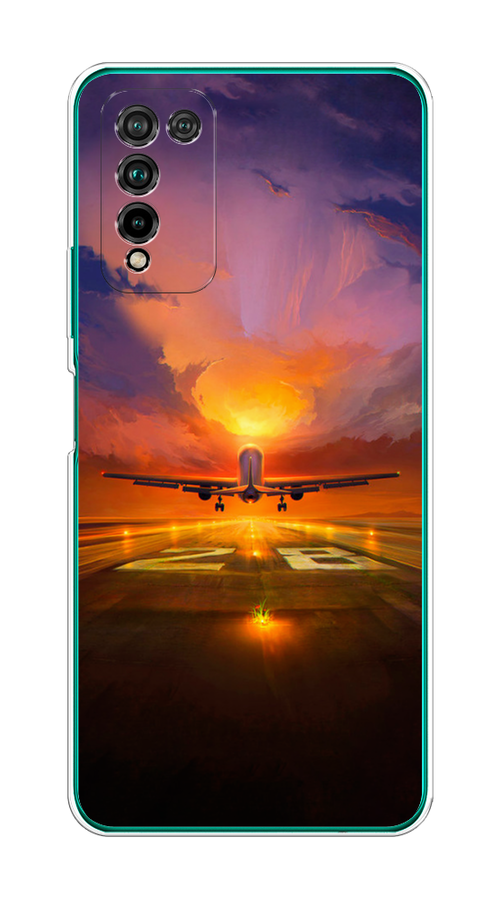 

Чехол на Honor 10X Lite "Самолет на посадке", Оранжевый;синий, 6104650-6
