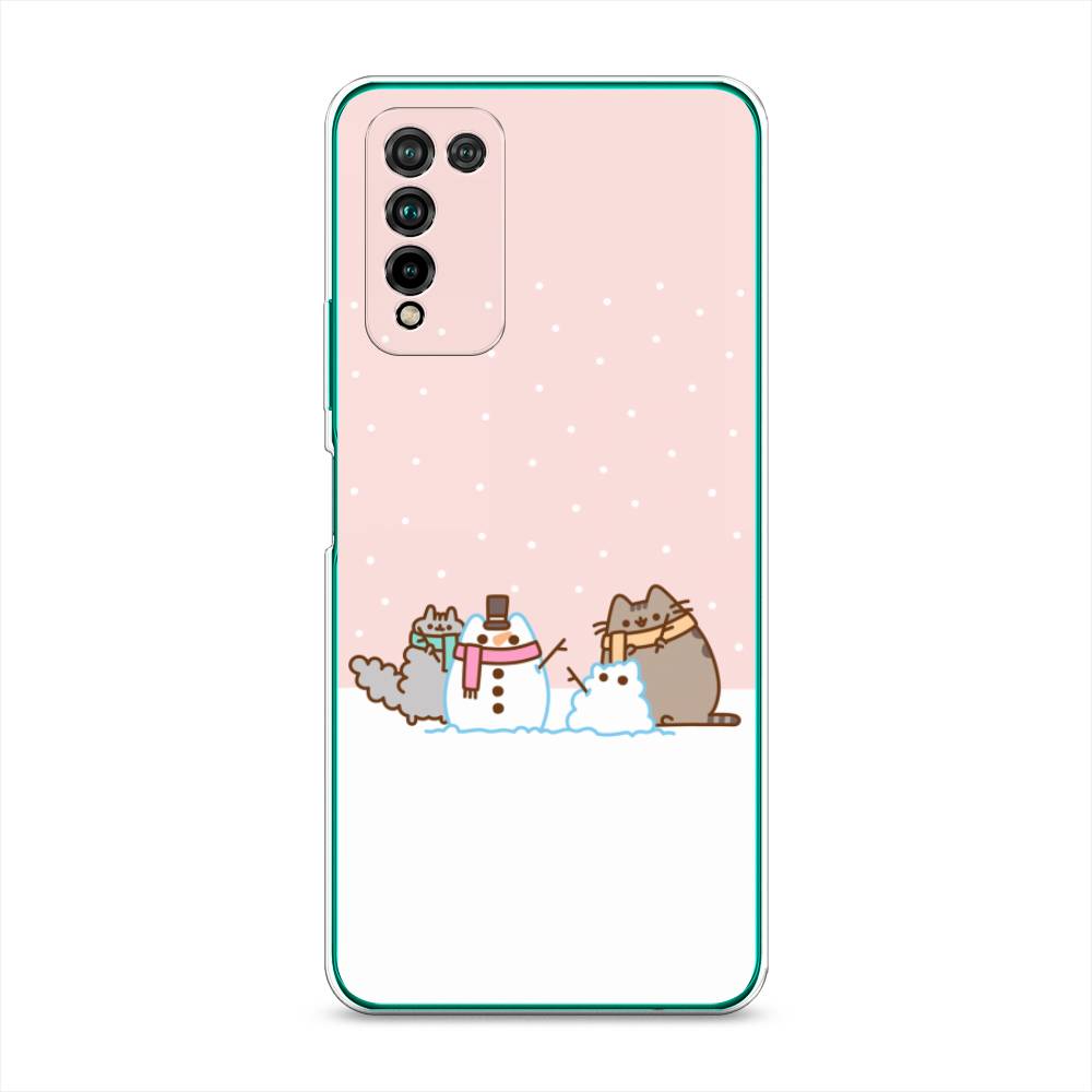 

Чехол для Honor 10X Lite "Котики в снегу", Розовый;белый;серый, 6104650-5