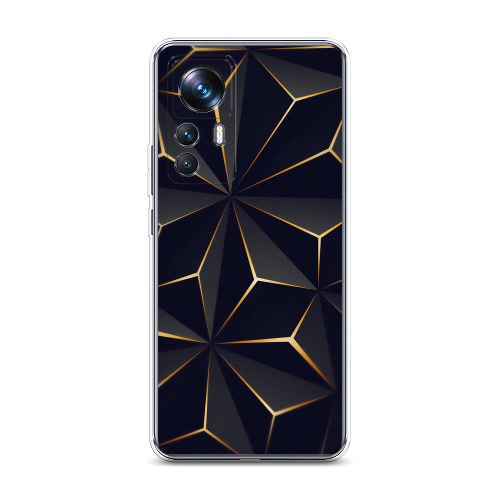 

Чехол на Xiaomi 12T Pro "Черные полигоны", Золотистый;черный, 315750-3