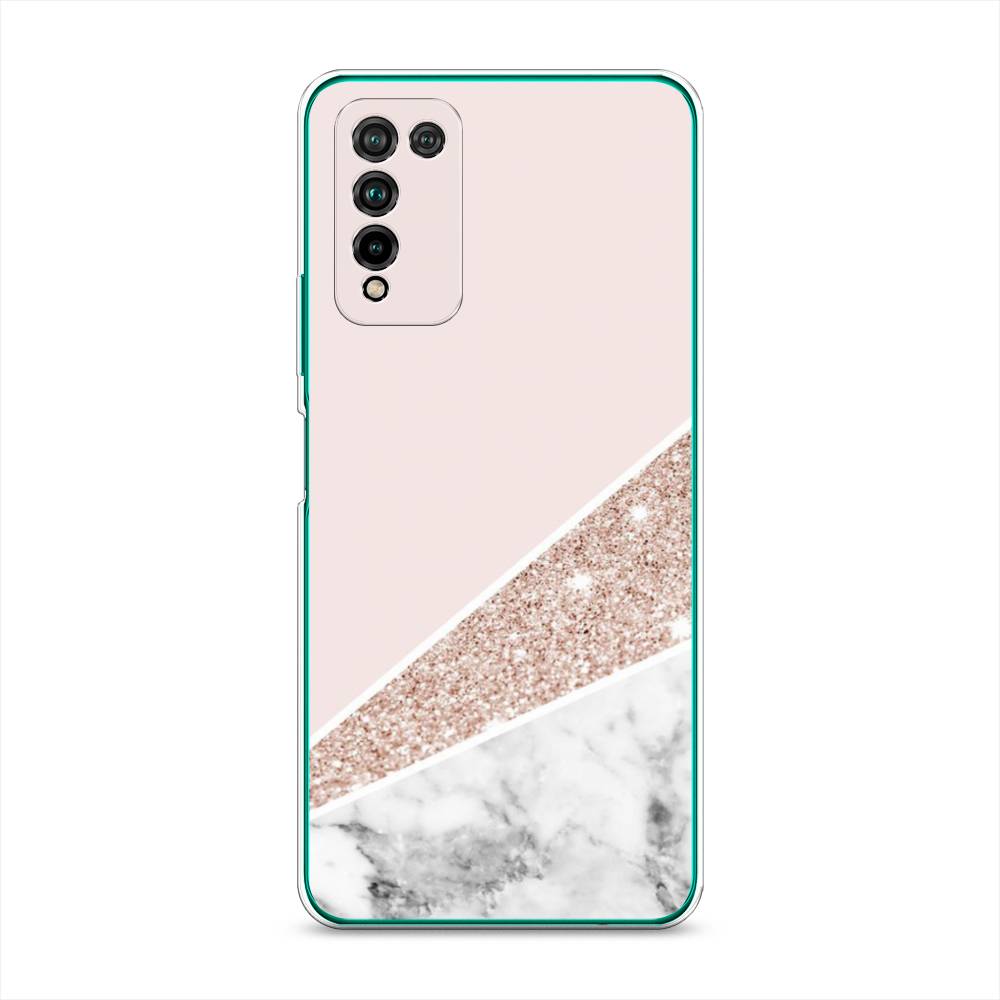 

Чехол для Honor 10X Lite "Блестящий розовый мрамор", 6104650-3