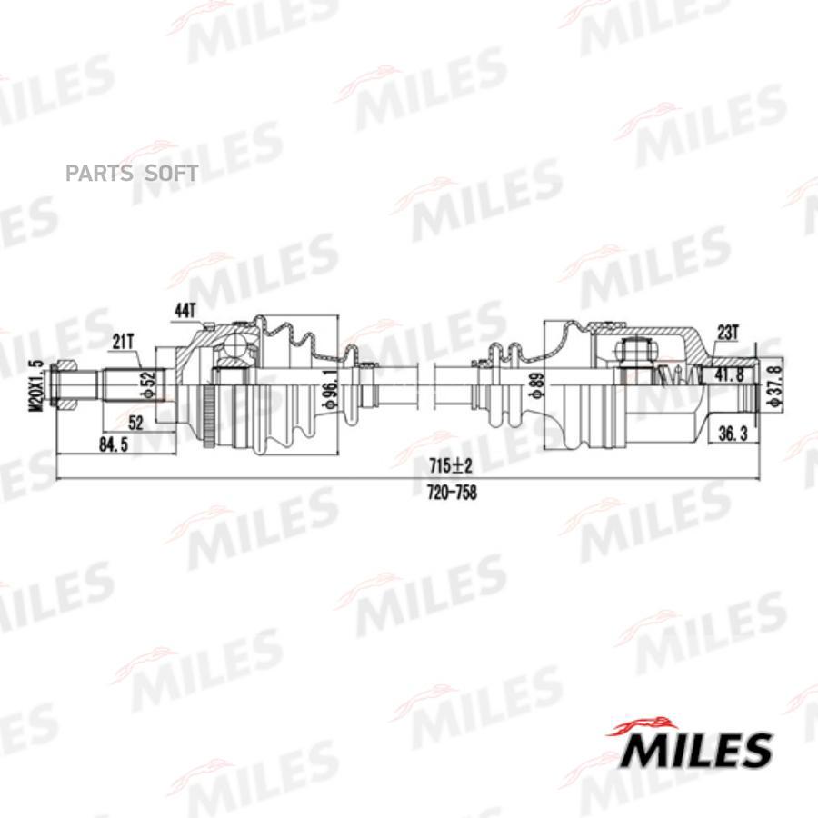 

Привод В Сборе Renault Clio Ii/Kangoo 1.2-1.9dti 97-09 Прав. +Abs Мкпп Miles арт. GC02167