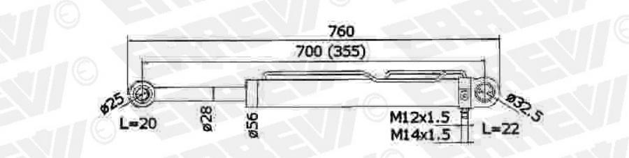 ER731873_цилиндр подъема кабины! Scania Series 4 R94-R114-R124-R144-R164