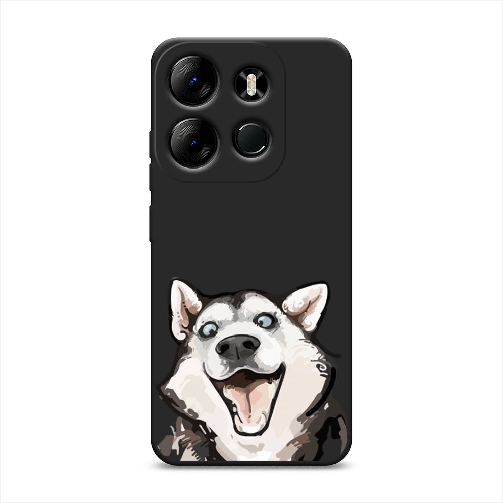

Чехол Awog на Tecno Spark Go 2023/Pop 7 Pro/Infinix Smart 7 "Радостный хаски", Белый;голубой;черный, 303452-1
