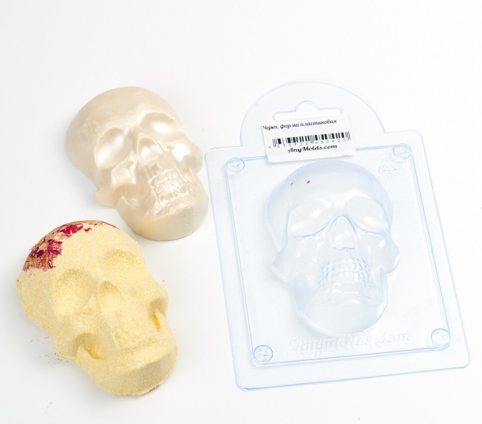 

Форма для шоколада, мармелада AnyMolds череп из толстого пластика, Прозрачный
