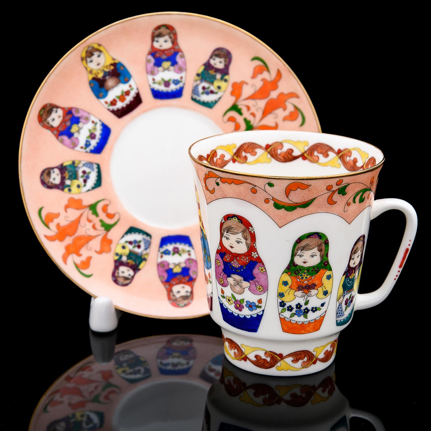 

Кофейная пара "Загорская матрешка" 165 мл, Разноцветный