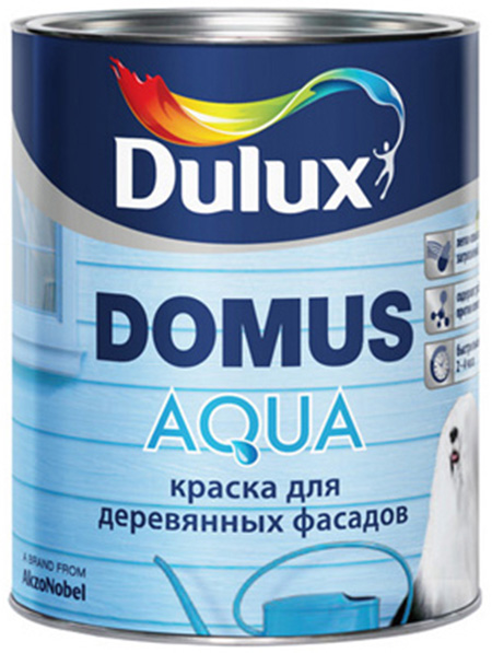 

DULUX Domus Aqua base BC под колеровку краска в/д для деревянных фасадов полуматовая (1л)