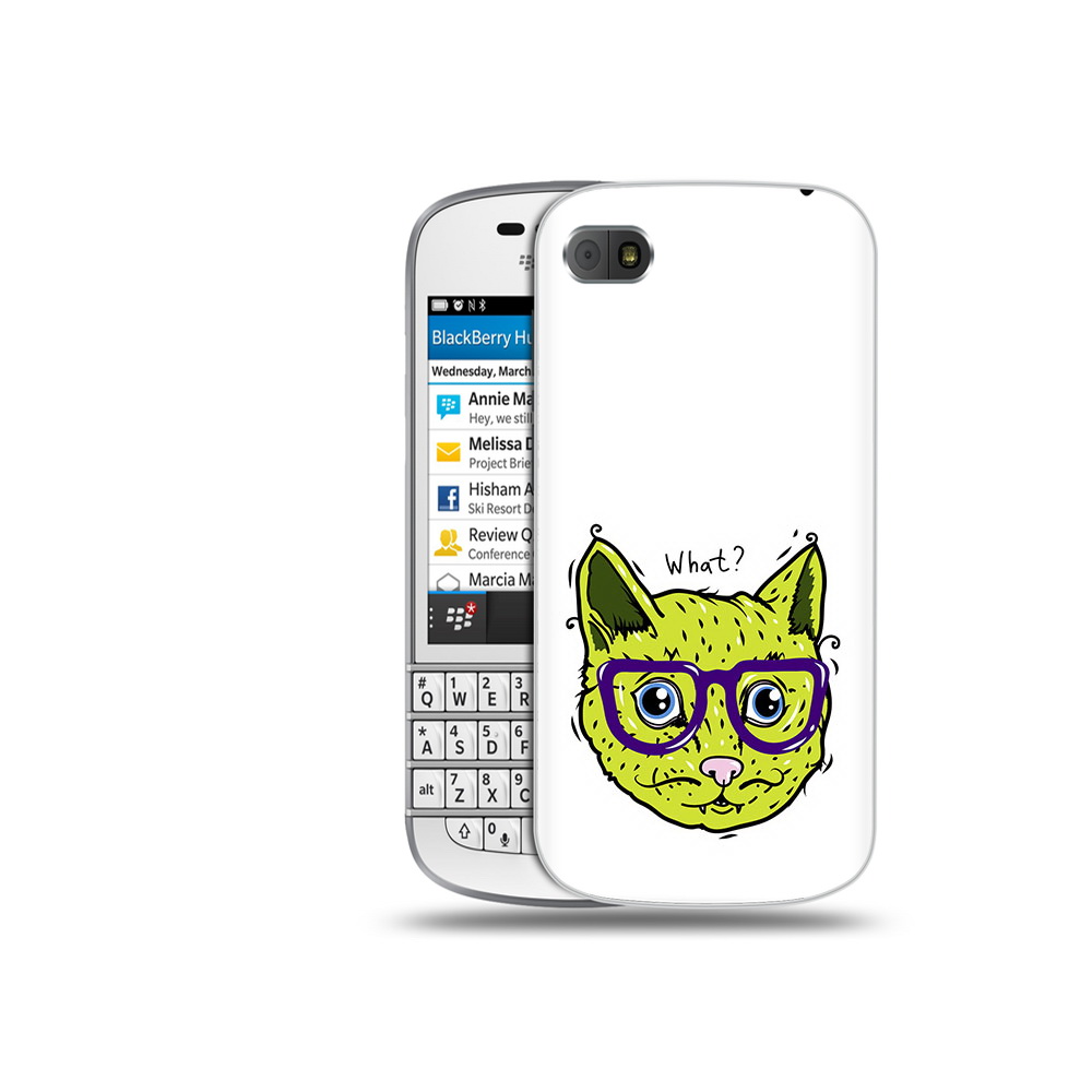 

Чехол MyPads Tocco для BlackBerry Q10 Зеленый кот, Прозрачный, Tocco