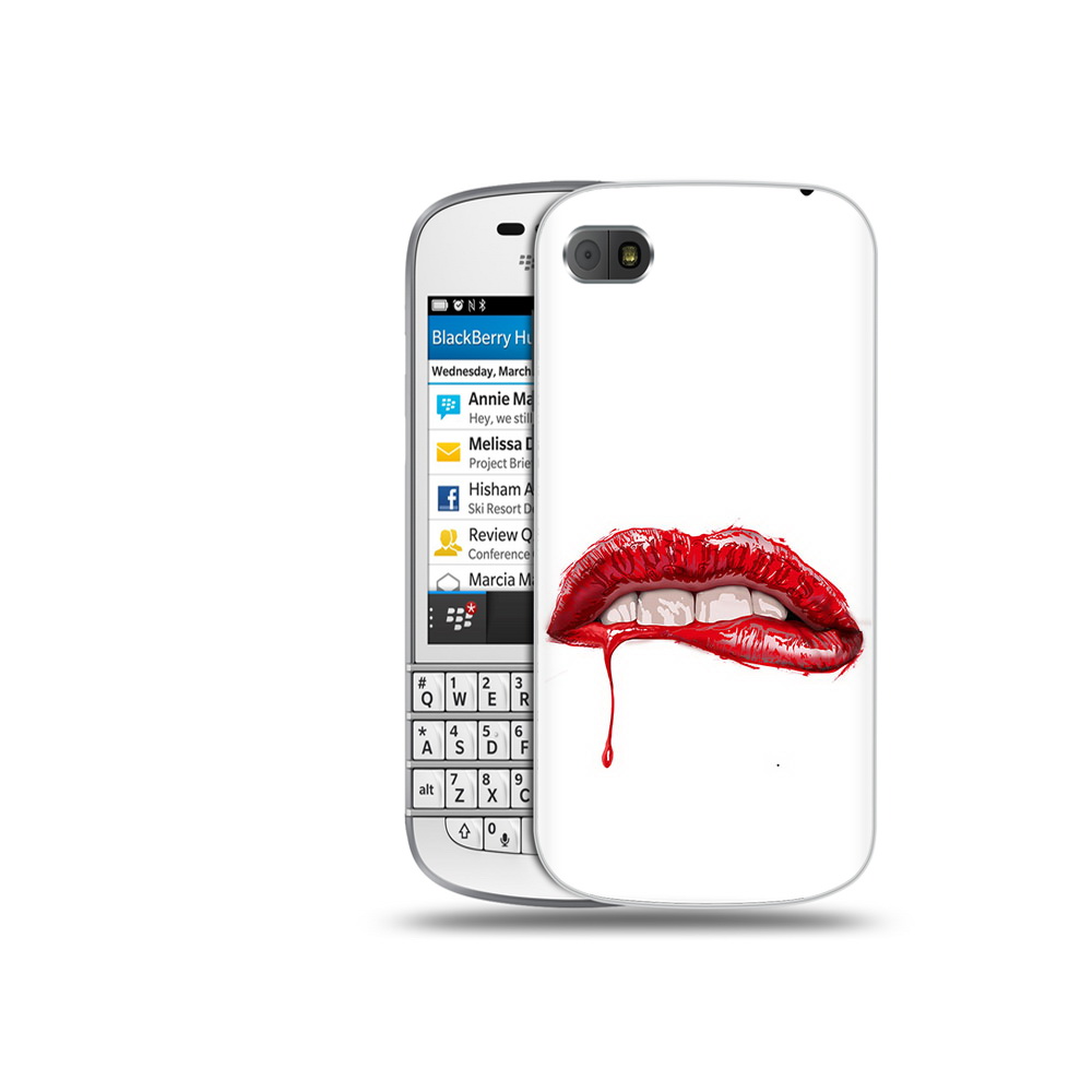 

Чехол MyPads Tocco для BlackBerry Q10 яркие красные губы, Прозрачный, Tocco
