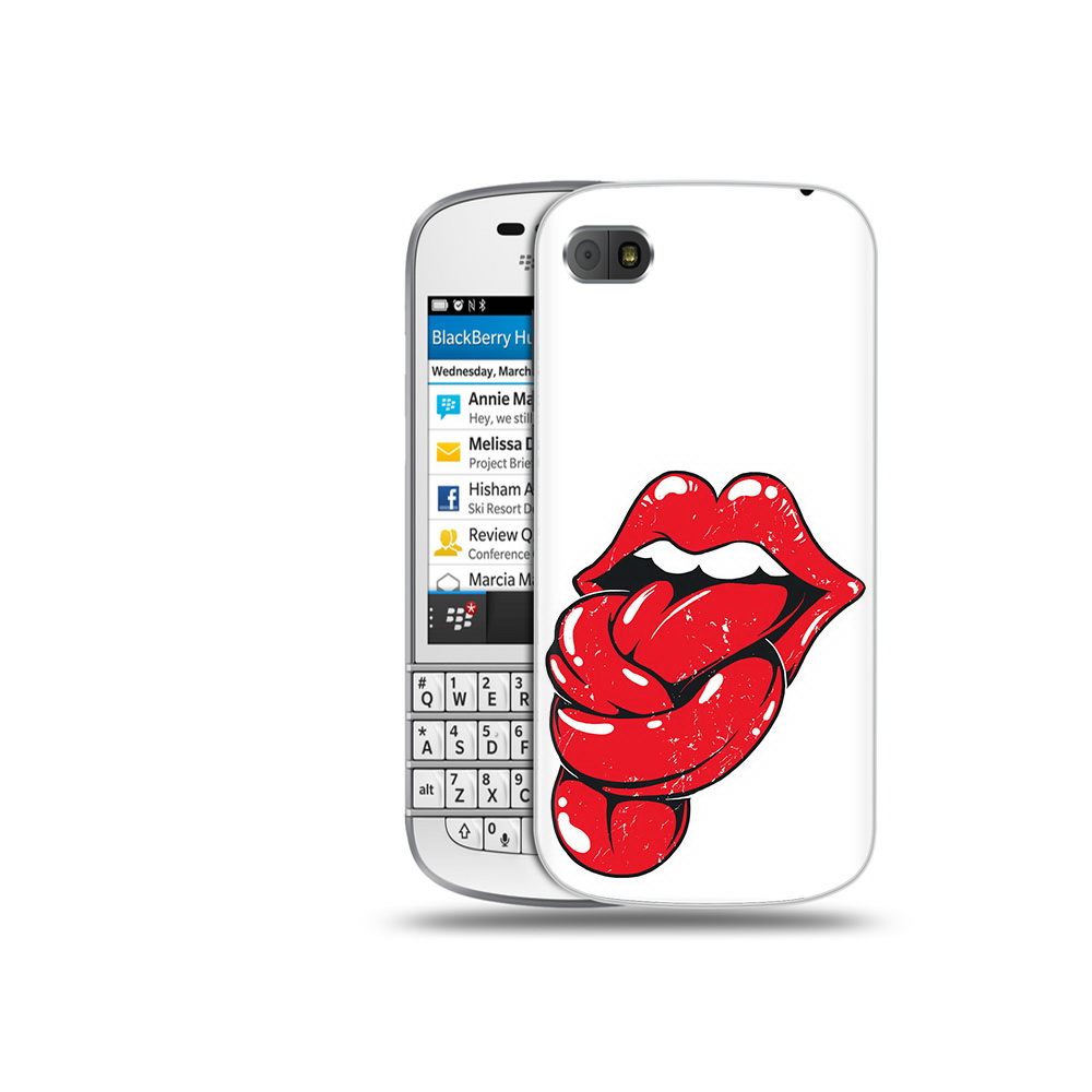 

Чехол MyPads Tocco для BlackBerry Q10 яркие губы с языком, Прозрачный, Tocco