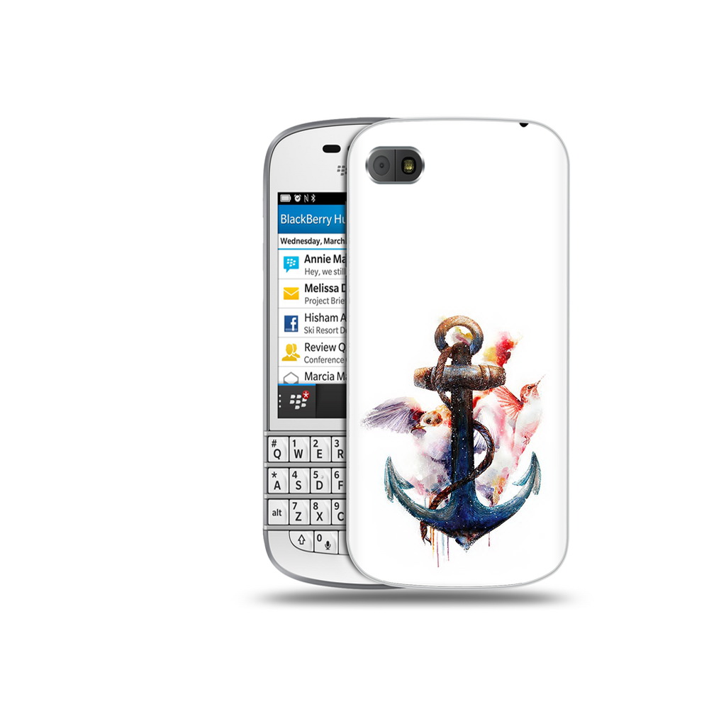 

Чехол MyPads Tocco для BlackBerry Q10 якорь с птицами, Прозрачный, Tocco