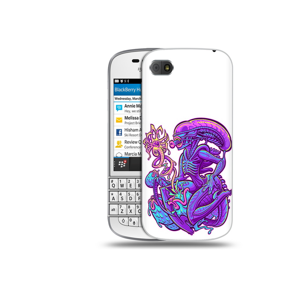 

Чехол MyPads Tocco для BlackBerry Q10 чужой фиолетовый цвет, Прозрачный, Tocco