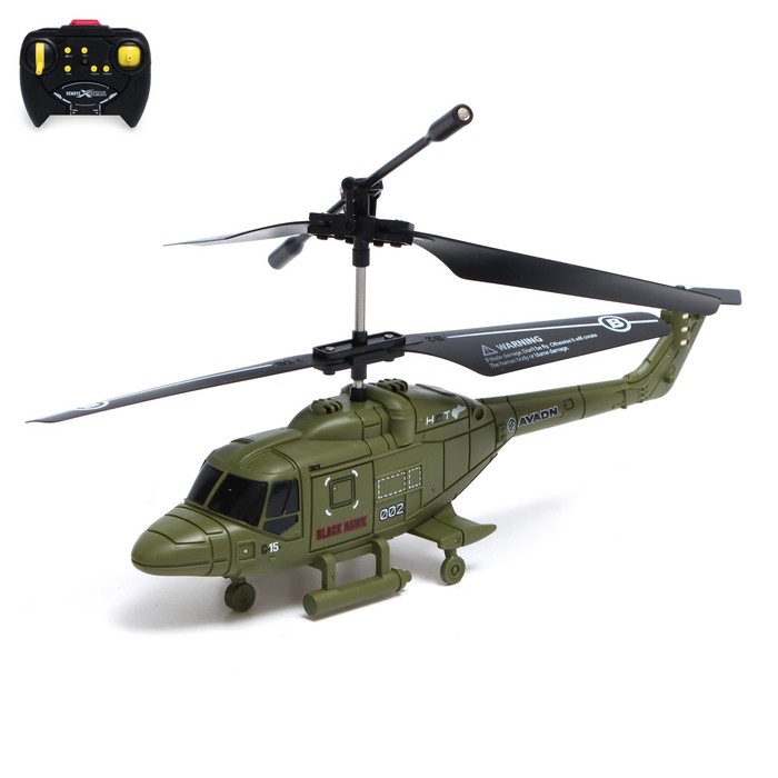 Вертолет радиоуправляемый Армия, заряд от USB, свет, цвет зелёный