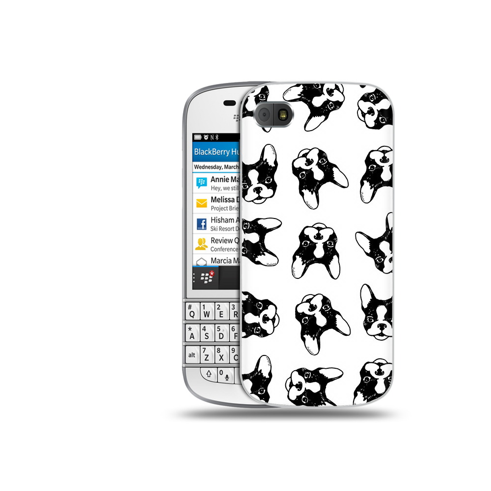 

Чехол MyPads Tocco для BlackBerry Q10 черно белые собачки, Прозрачный, Tocco