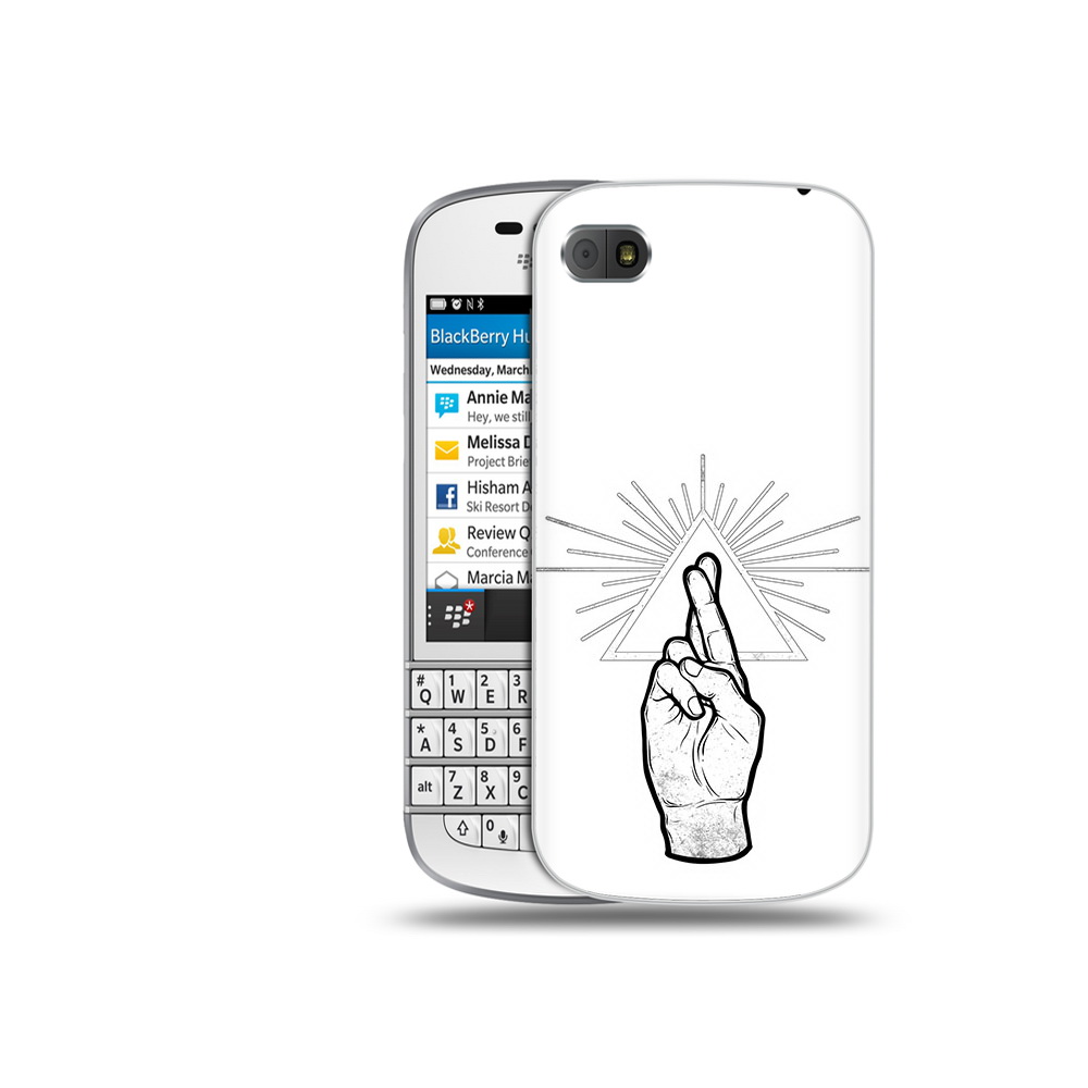 

Чехол MyPads Tocco для BlackBerry Q10 черно белая рука, Прозрачный, Tocco