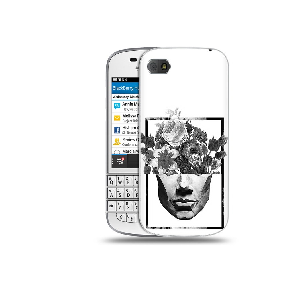 

Чехол MyPads Tocco для BlackBerry Q10 черно белая ваза в абстракции, Прозрачный, Tocco