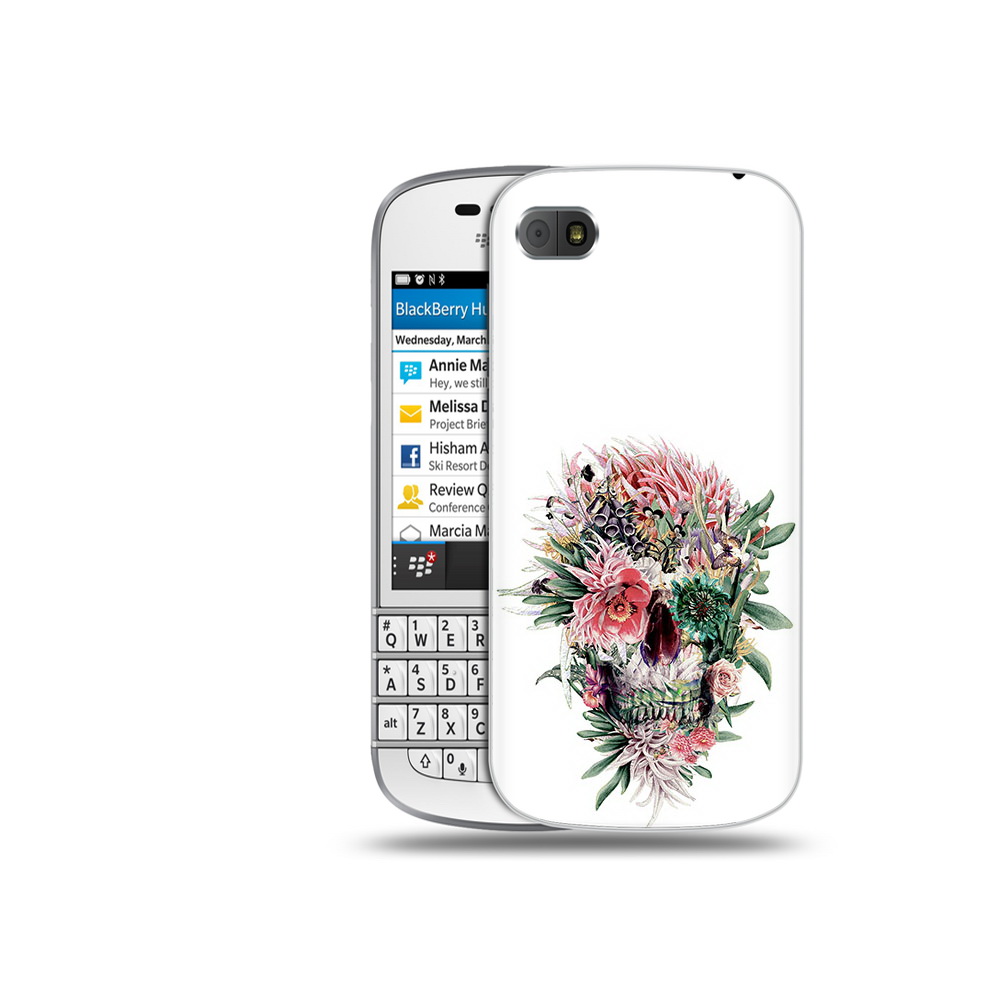 

Чехол MyPads Tocco для BlackBerry Q10 череп из цветов, Прозрачный, Tocco