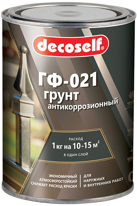 DECOSELF грунт антикоррозийный ГФ-021 серый (0,9кг)