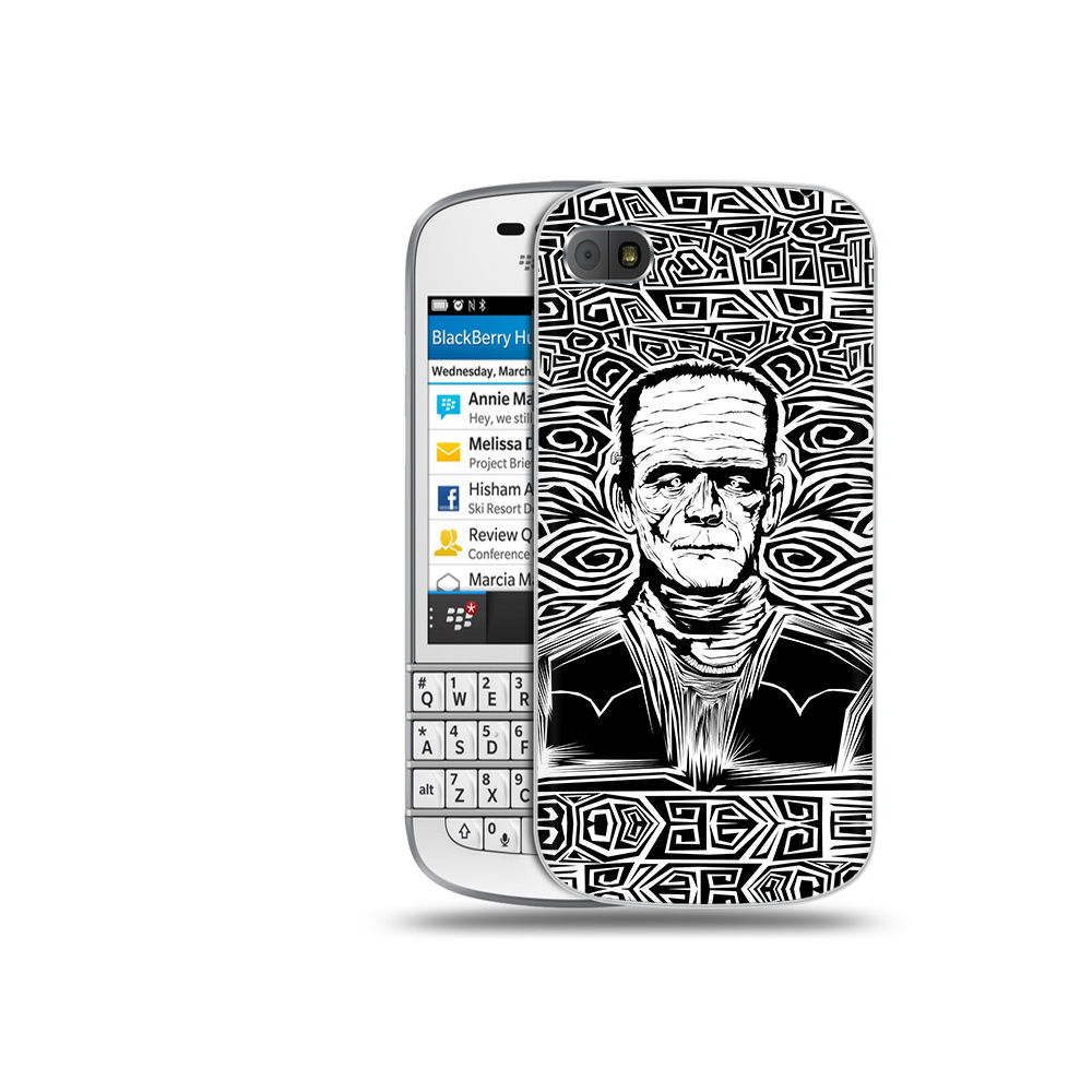 

Чехол MyPads Tocco для BlackBerry Q10 франкенштейн черно белый, Прозрачный, Tocco