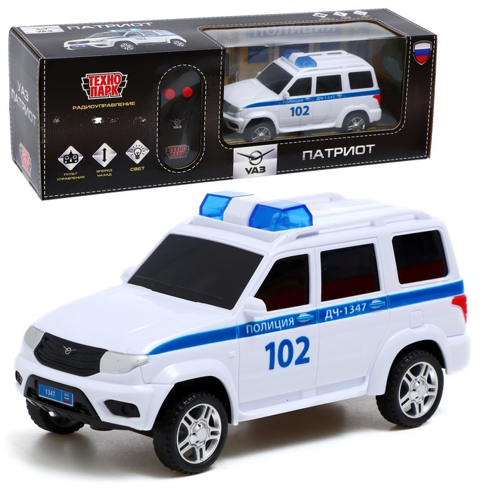 Машина радиоуправляемая «УАЗ Патриот. Полиция» 15,5 см, свет, белый PATRIOT патриот