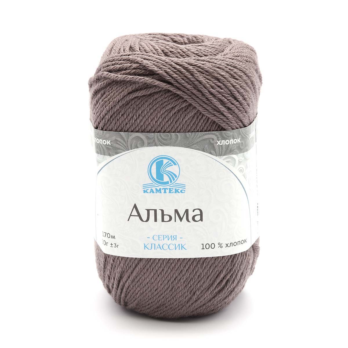 

Пряжа Камтекс Альма 50гр. 170м. 100% хлопок 101 капучино, Коричневый, 558710