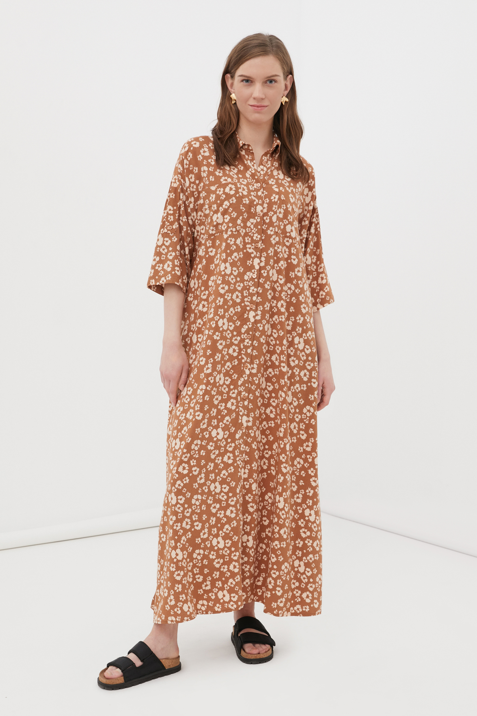 

Платье женское Finn Flare FSC11060 коричневое 2XL, FSC11060