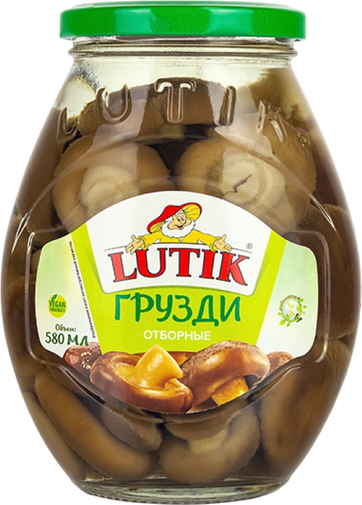 Грузди Lutik отборные, 580 мл