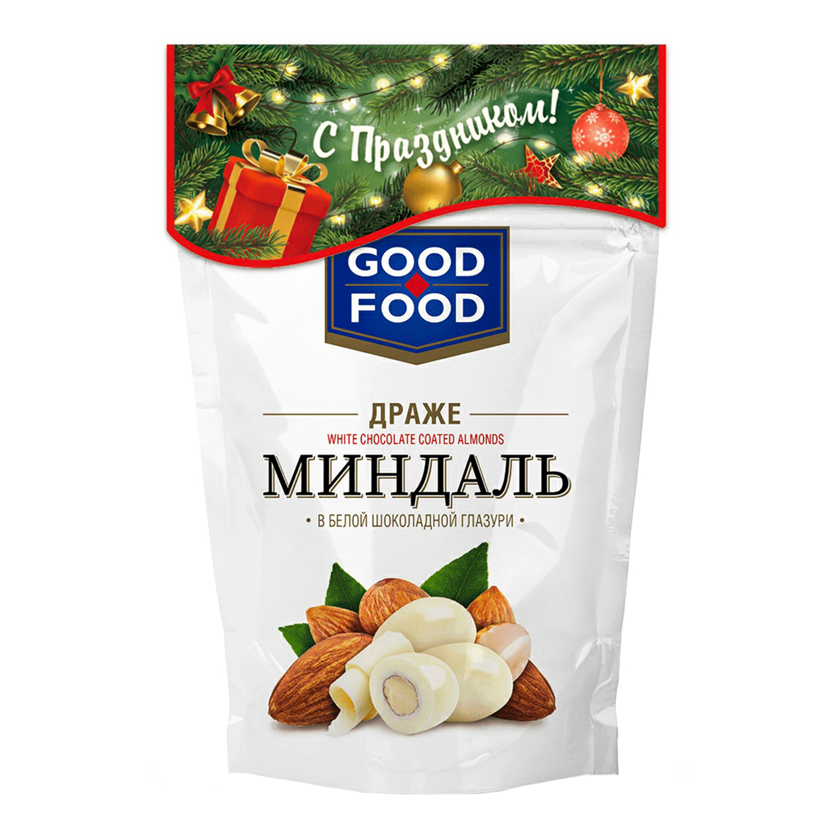 Драже Good-Food Миндаль в белой шоколадной глазури 150г