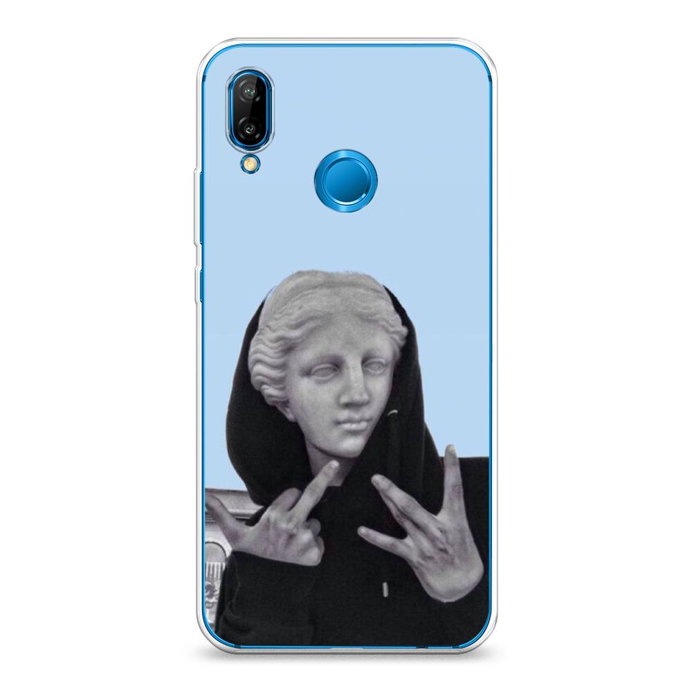 

Чехол Awog на Huawei Nova 3E "SWAG статуя", Голубой, 65650-9