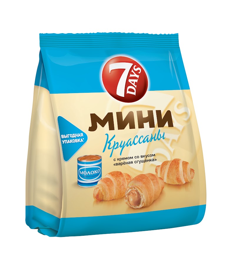 Мини-круассаны 7 Days с кремом вареная сгущенка 105 г 80₽