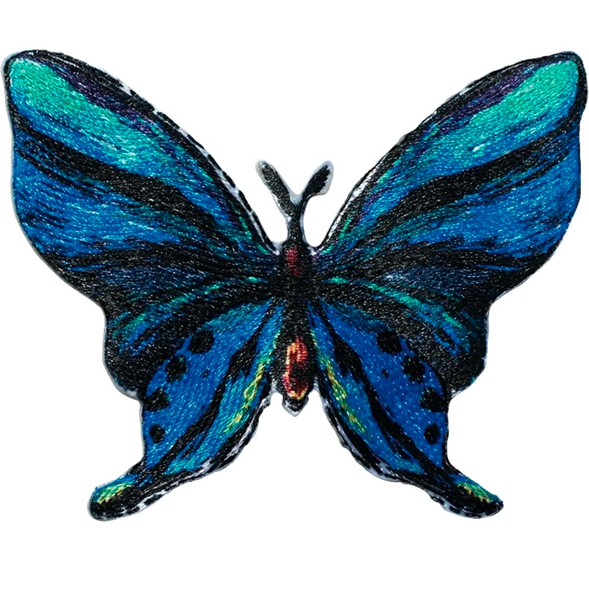 Термоаппликация Бабочка, самоклеящаяся/приутюжеваемая, синий/черный 1шт Prym